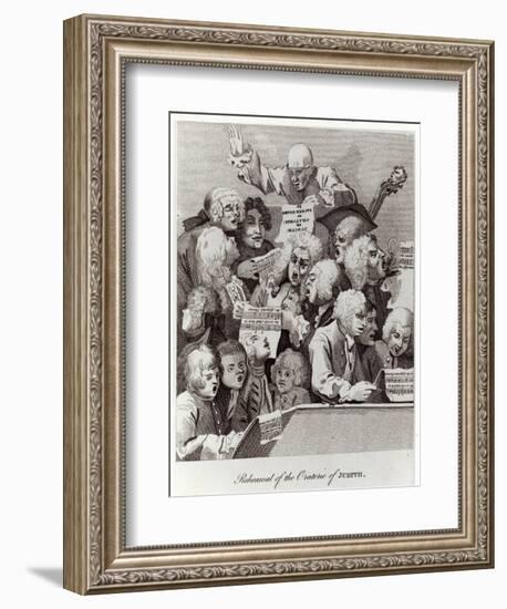 Rehearsal of the Oratorio of Judith, 1734-William Hogarth-Framed Giclee Print