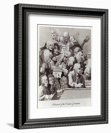 Rehearsal of the Oratorio of Judith, 1734-William Hogarth-Framed Giclee Print