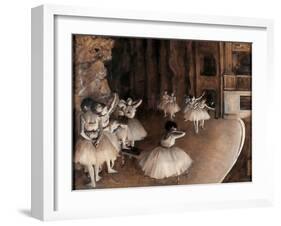 Rehearsal on Stage-Edgar Degas-Framed Art Print