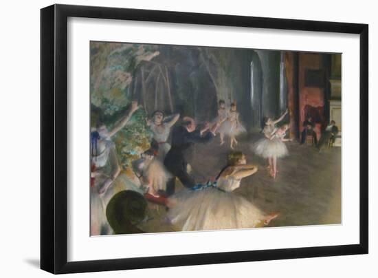 Rehearsal on Stage-Edgar Degas-Framed Art Print