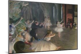 Rehearsal on Stage-Edgar Degas-Mounted Art Print