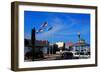 Rehoboth Beach, Delaware - Bandstand and Flags-Lantern Press-Framed Art Print