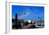 Rehoboth Beach, Delaware - Bandstand and Flags-Lantern Press-Framed Art Print