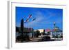 Rehoboth Beach, Delaware - Bandstand and Flags-Lantern Press-Framed Art Print