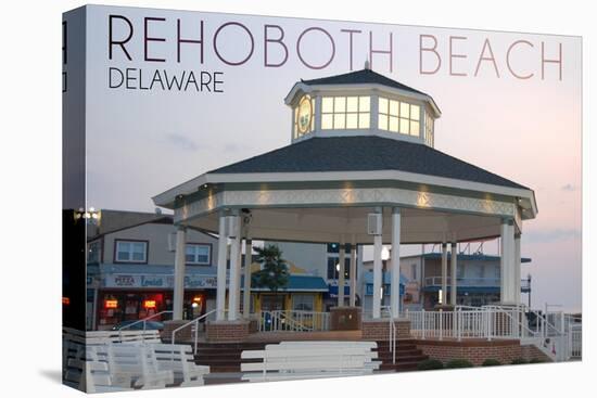 Rehoboth Beach, Delaware - Bandstand Twilight-Lantern Press-Stretched Canvas