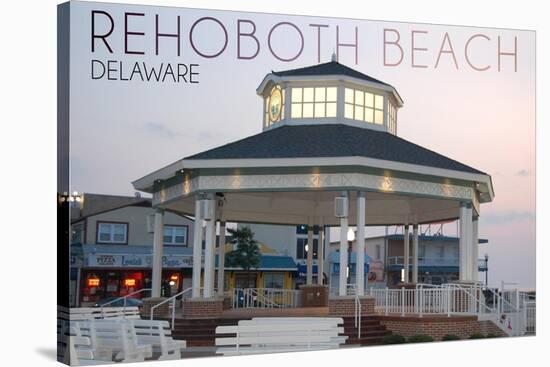 Rehoboth Beach, Delaware - Bandstand Twilight-Lantern Press-Stretched Canvas