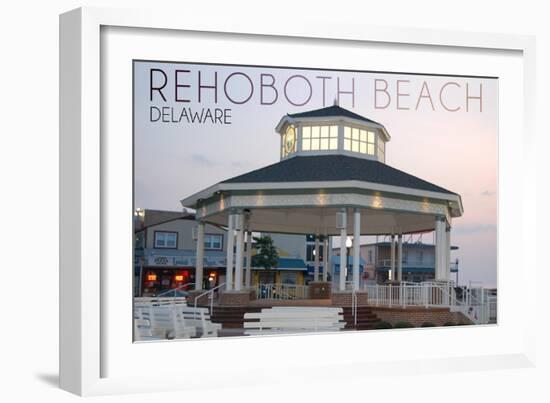 Rehoboth Beach, Delaware - Bandstand Twilight-Lantern Press-Framed Art Print