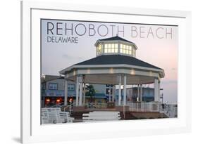 Rehoboth Beach, Delaware - Bandstand Twilight-Lantern Press-Framed Premium Giclee Print