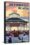 Rehoboth Beach, Delaware - Bandstand-Lantern Press-Framed Stretched Canvas