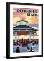 Rehoboth Beach, Delaware - Bandstand-Lantern Press-Framed Art Print