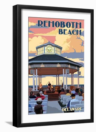 Rehoboth Beach, Delaware - Bandstand-Lantern Press-Framed Art Print