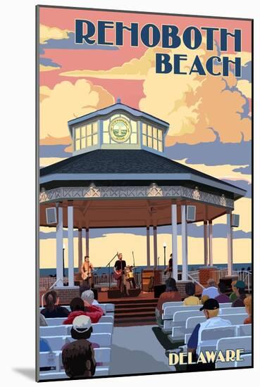 Rehoboth Beach, Delaware - Bandstand-Lantern Press-Mounted Art Print