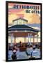 Rehoboth Beach, Delaware - Bandstand-Lantern Press-Framed Art Print