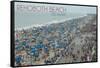 Rehoboth Beach, Delaware - Beach and Boardwalk-Lantern Press-Framed Stretched Canvas