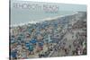 Rehoboth Beach, Delaware - Beach and Boardwalk-Lantern Press-Stretched Canvas