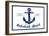 Rehoboth Beach, Delaware - Blue and White Anchor-Lantern Press-Framed Art Print