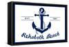 Rehoboth Beach, Delaware - Blue and White Anchor-Lantern Press-Framed Stretched Canvas