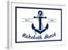 Rehoboth Beach, Delaware - Blue and White Anchor-Lantern Press-Framed Art Print