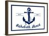 Rehoboth Beach, Delaware - Blue and White Anchor-Lantern Press-Framed Art Print