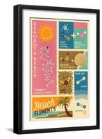 Rehoboth Beach, Delaware - Chemical Beach Elements-Lantern Press-Framed Art Print