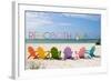 Rehoboth Beach, Delaware - Colorful Beach Chairs-Lantern Press-Framed Art Print