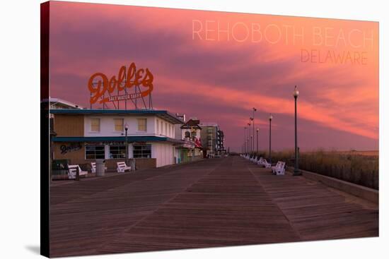 Rehoboth Beach, Delaware - Dolles and Sunset-Lantern Press-Stretched Canvas