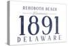 Rehoboth Beach, Delaware - Established Date (Blue)-Lantern Press-Stretched Canvas