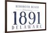 Rehoboth Beach, Delaware - Established Date (Blue)-Lantern Press-Framed Art Print