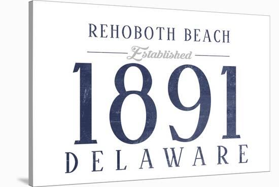Rehoboth Beach, Delaware - Established Date (Blue)-Lantern Press-Stretched Canvas