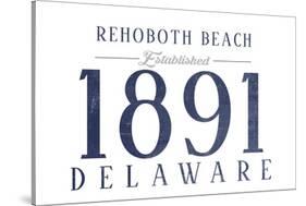 Rehoboth Beach, Delaware - Established Date (Blue)-Lantern Press-Stretched Canvas