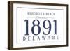 Rehoboth Beach, Delaware - Established Date (Blue)-Lantern Press-Framed Art Print