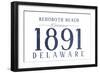 Rehoboth Beach, Delaware - Established Date (Blue)-Lantern Press-Framed Art Print