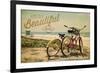 Rehoboth Beach, Delaware - Life is a Beautiful Ride - Beach Cruisers-Lantern Press-Framed Premium Giclee Print