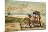 Rehoboth Beach, Delaware - Life is a Beautiful Ride - Beach Cruisers-Lantern Press-Mounted Premium Giclee Print