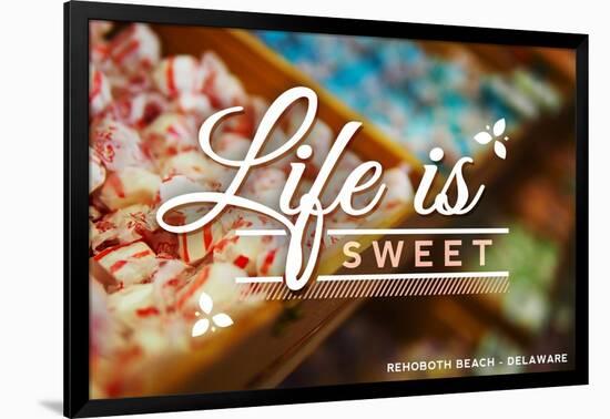 Rehoboth Beach, Delaware - Life is Sweet - Rows of Candy-Lantern Press-Framed Art Print