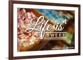 Rehoboth Beach, Delaware - Life is Sweet - Rows of Candy-Lantern Press-Framed Art Print