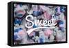 Rehoboth Beach, Delaware - Life is Sweet - Taffy Collage Sentiment-Lantern Press-Framed Stretched Canvas