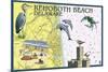 Rehoboth Beach, Delaware - Nautical Chart-Lantern Press-Mounted Premium Giclee Print