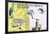 Rehoboth Beach, Delaware - Nautical Chart-Lantern Press-Framed Art Print