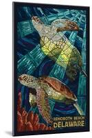 Rehoboth Beach, Delaware - Sea Turtle Mosaic-Lantern Press-Mounted Art Print
