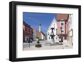 Reichsstattbrunnen Fountain and Pilgrimage Church Heilig Kreuz-Markus-Framed Photographic Print