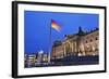 Reichstag and German Flags at Night, Mitte, Berlin, Germany, Europe-Markus Lange-Framed Photographic Print