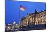 Reichstag and German Flags at Night, Mitte, Berlin, Germany, Europe-Markus Lange-Mounted Photographic Print