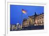 Reichstag and German Flags at Night, Mitte, Berlin, Germany, Europe-Markus Lange-Framed Photographic Print