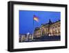 Reichstag and German Flags at Night, Mitte, Berlin, Germany, Europe-Markus Lange-Framed Photographic Print