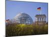 Reichstag, Glass Dome on Top and German Flags, Berlin, Germany, Europe-Gavin Hellier-Mounted Photographic Print