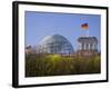 Reichstag, Glass Dome on Top and German Flags, Berlin, Germany, Europe-Gavin Hellier-Framed Photographic Print