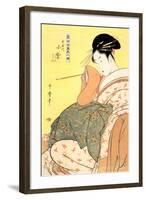 Reigning Beauties: Leisure Time-Kitagawa Utamaro-Framed Art Print