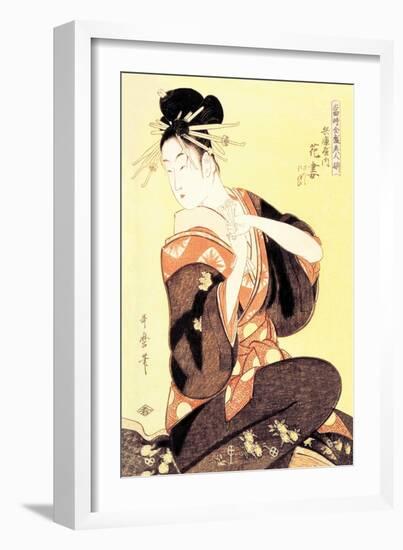 Reigning Beauty: Hanozuma-Kitagawa Utamaro-Framed Art Print