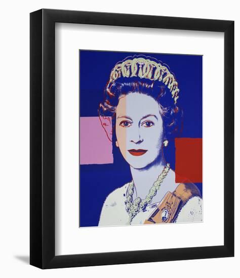 Reigning Queens: Queen Elizabeth II of the United Kingdom, 1985 (blue)-Andy Warhol-Framed Art Print